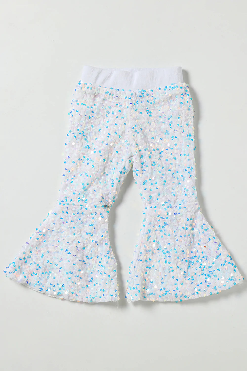 White Sequin Bellbottoms