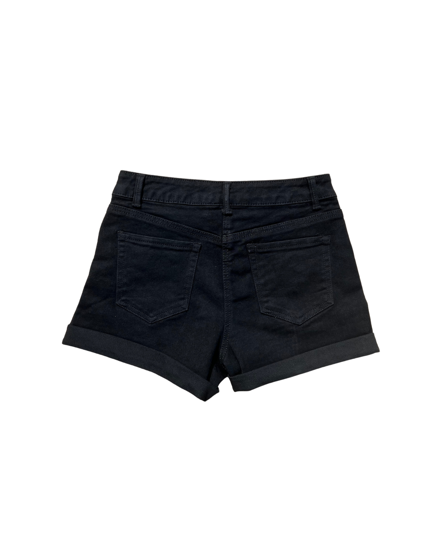 Black Destructed Vintage Shorts