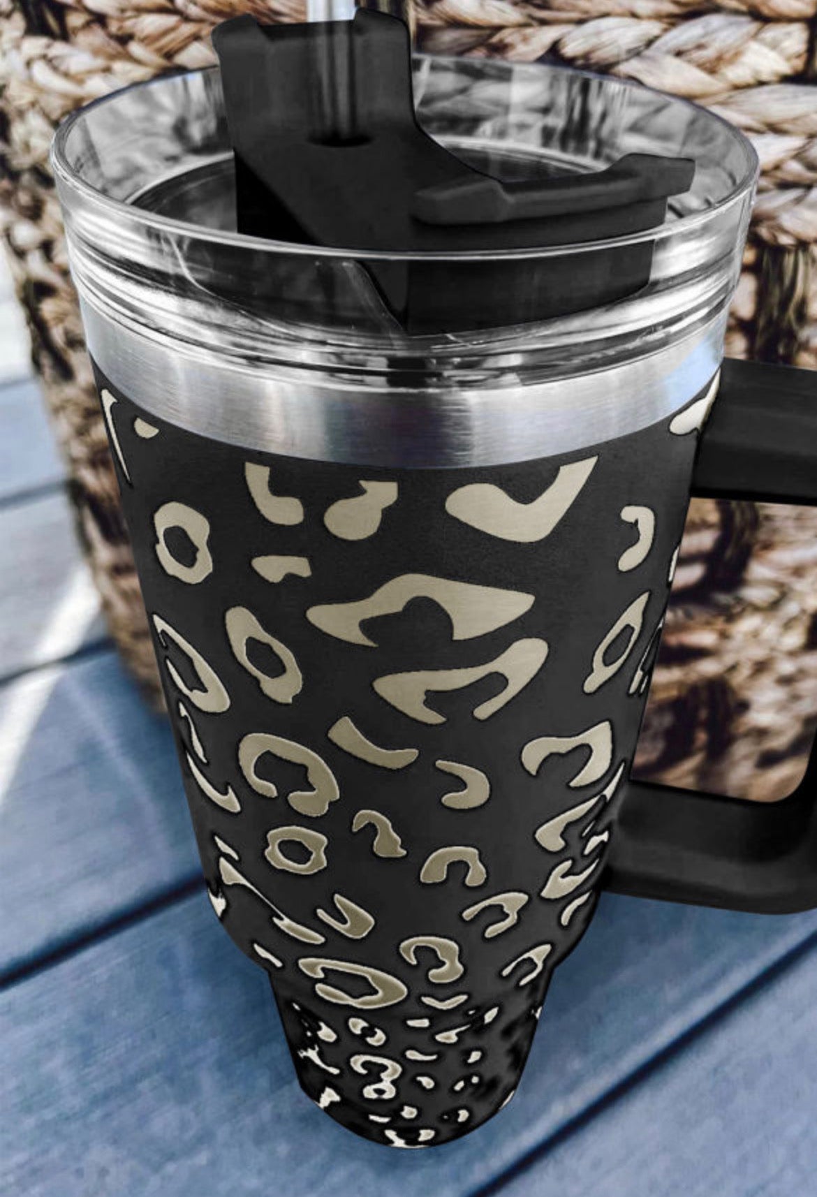 40oz Leopard Print Stainless Double Insulated Cup