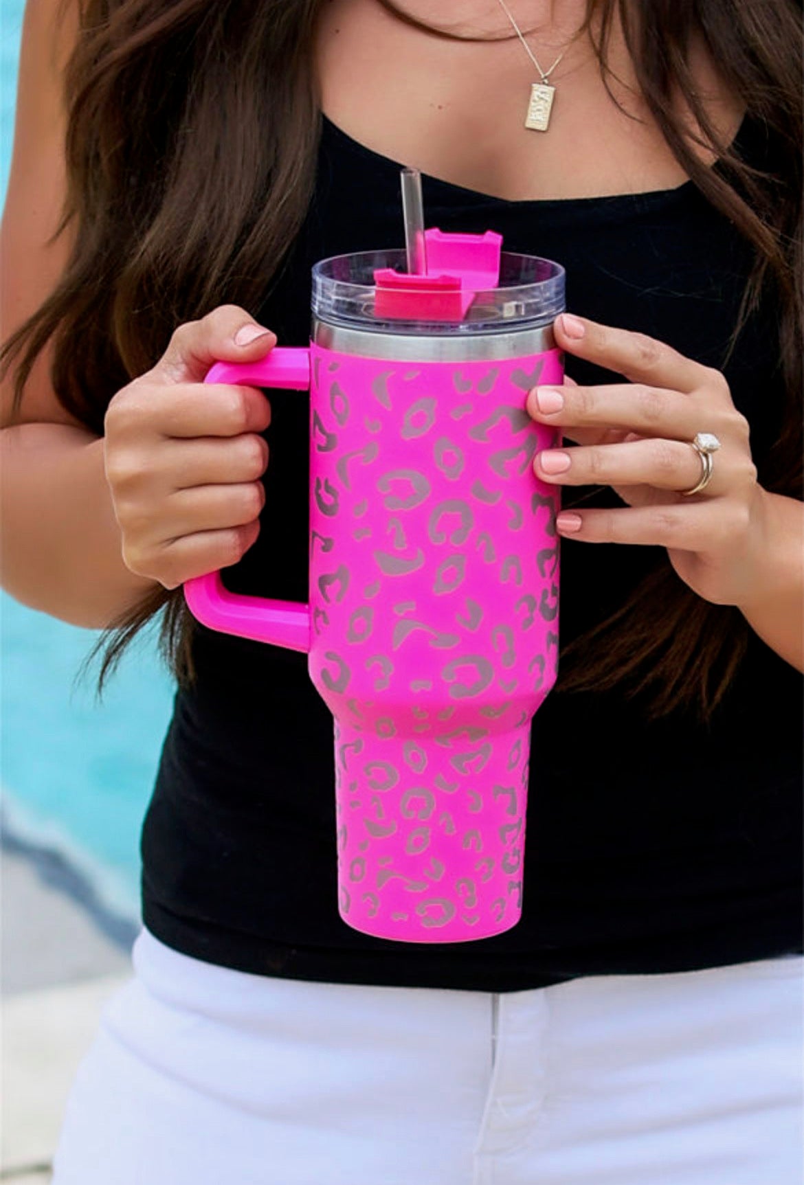 40oz Leopard Print Stainless Double Insulated Cup