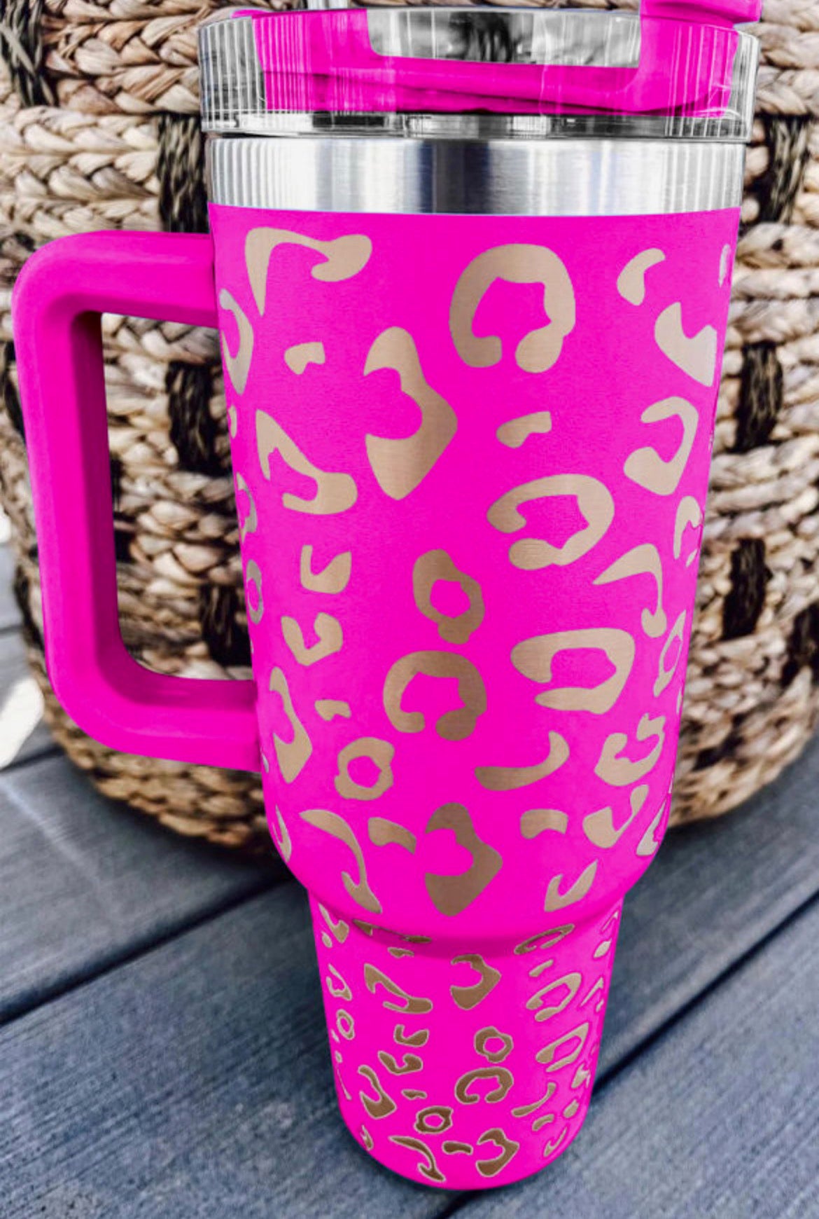 40oz Leopard Print Stainless Double Insulated Cup