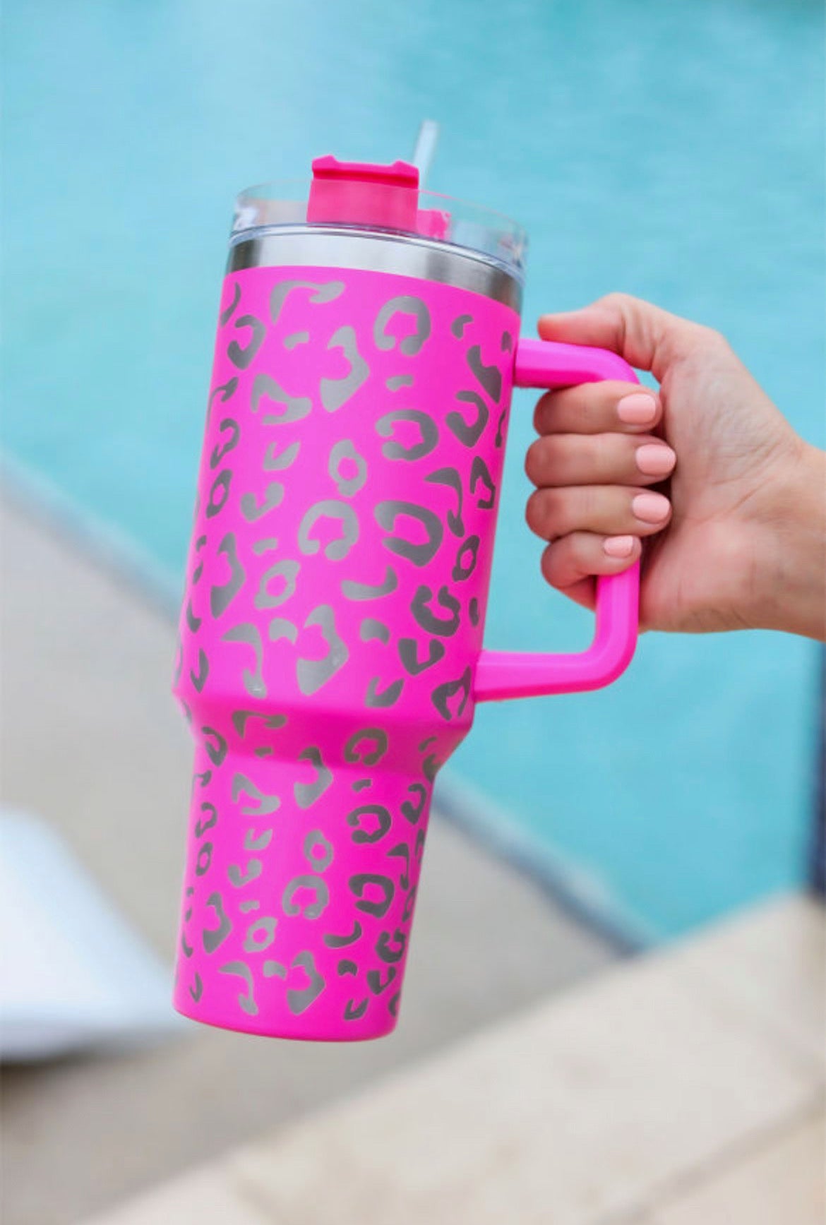 40oz Leopard Print Stainless Double Insulated Cup