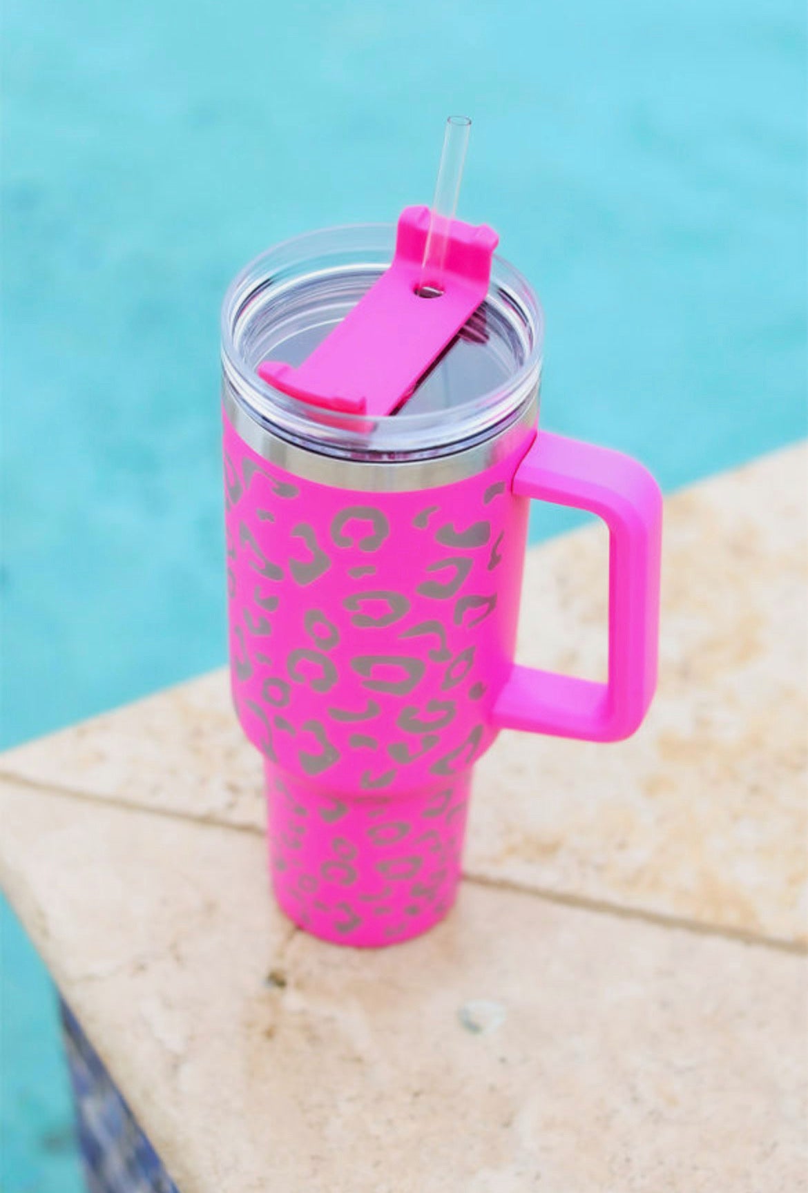 40oz Leopard Print Stainless Double Insulated Cup
