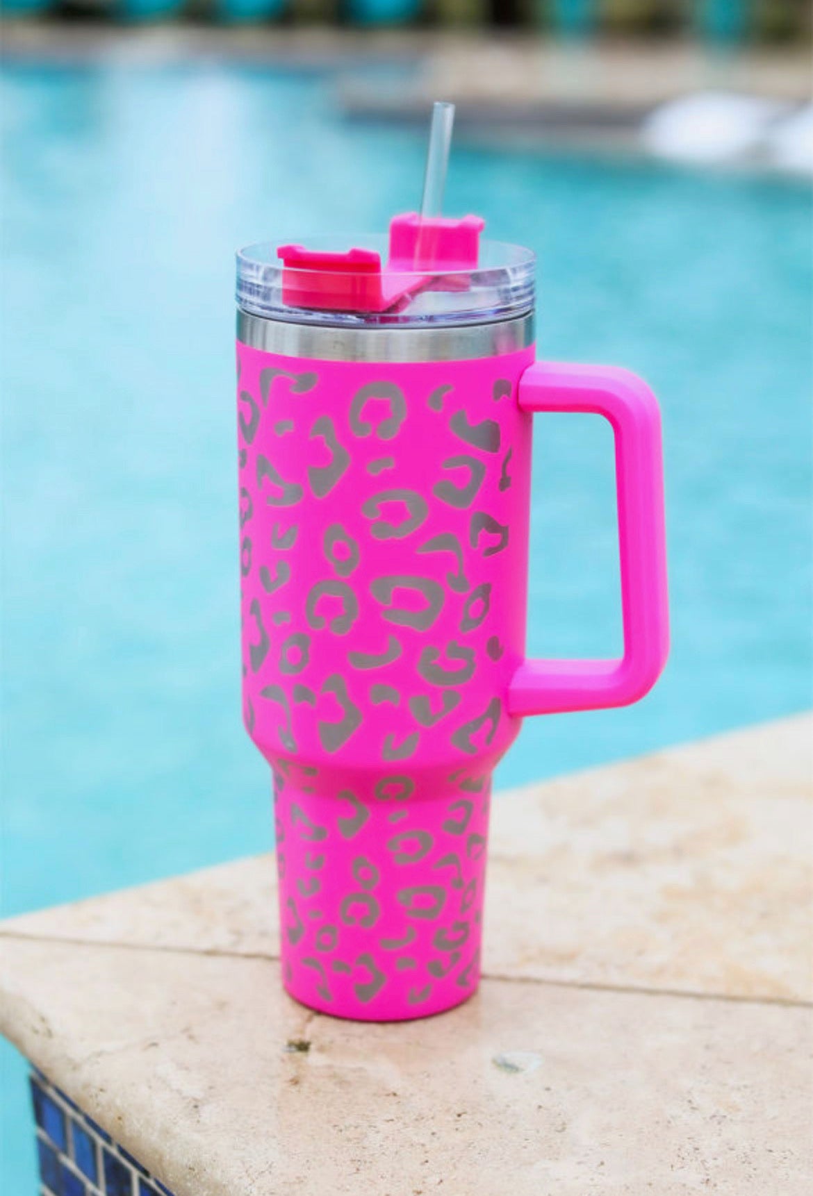 40oz Leopard Print Stainless Double Insulated Cup