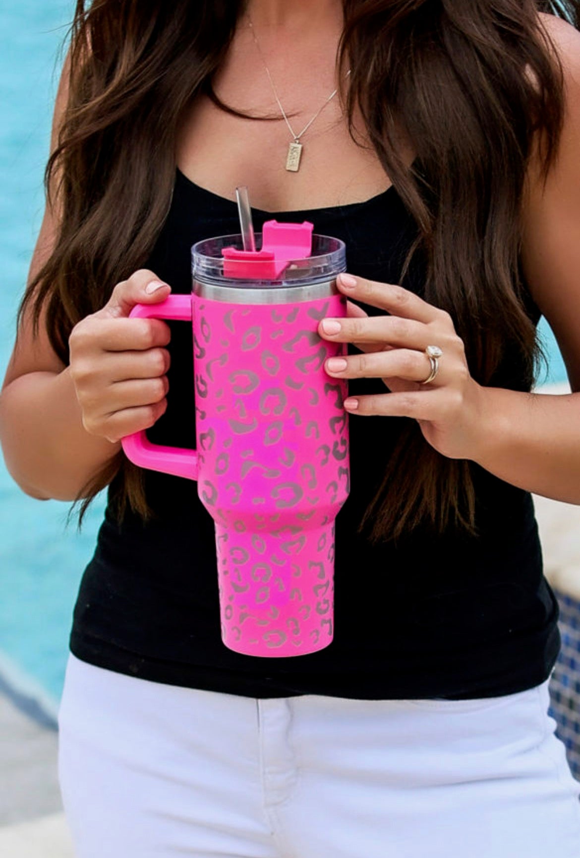 40oz Leopard Print Stainless Double Insulated Cup