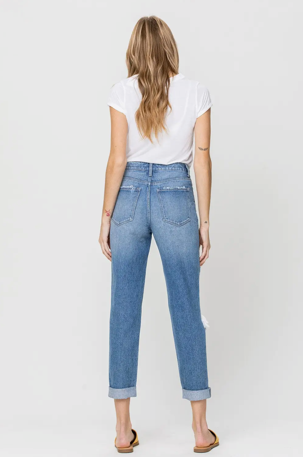 Distressed Rigid Mom Jean