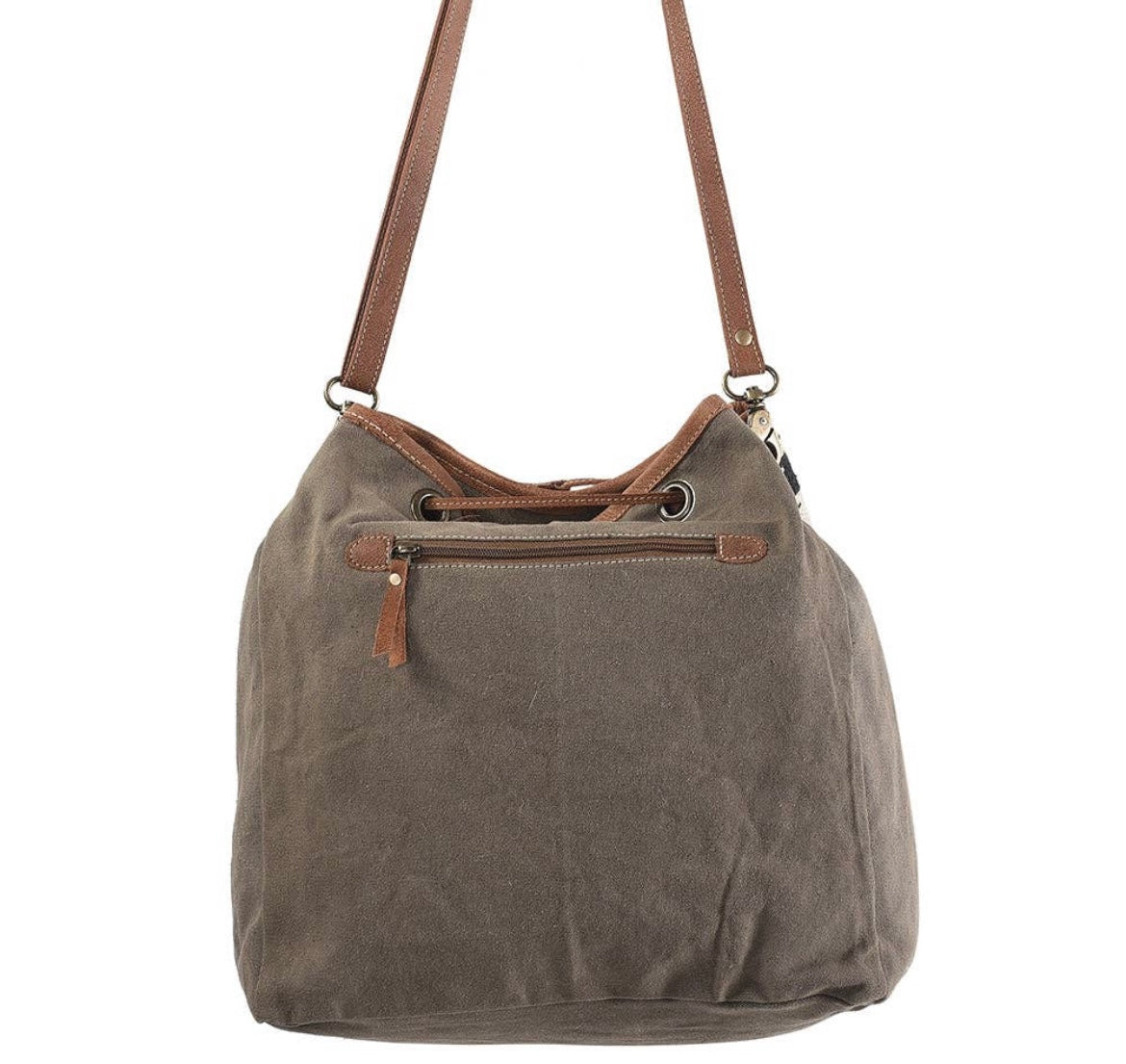 BUCKET BAG Cowhide Canvas